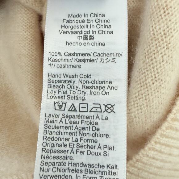 J.Crew 100% Cashmere Cardigan Sweater Beige Front Pockets Medium NWT - Picture 5 of 7